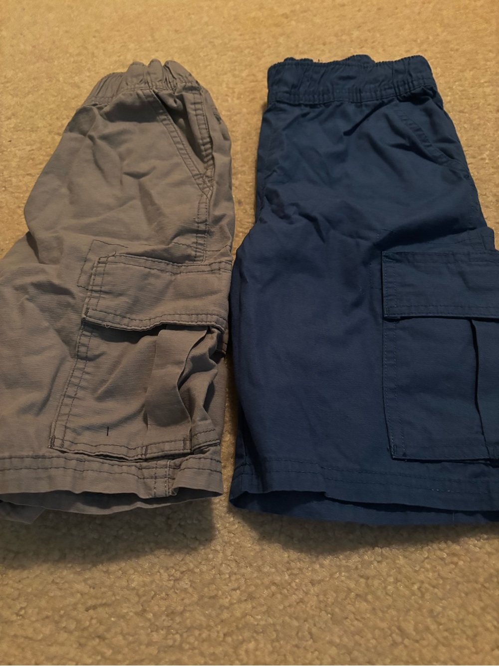 Place Boys Adjustable Waist Shorts - Blue & Gray